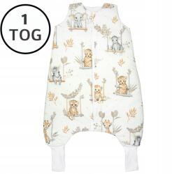 Ankras Bélelt Hálózsák Nadrágszárakkal 74-86 S 1 Tog Pamut 100% Lengyel Termék (ŚZN ocieplany R S 68-86 ZWIERZĘTA NA H BEŻ)