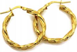 Lovrin Női 925-ös sterling ezüst aranyozott csavart karika fülbevaló 29mm ajándék