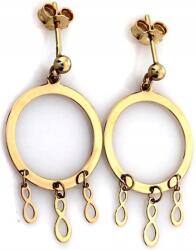 Lovrin Arany színű, 585-ös függő fülbevaló, karika, végtelen jellel, elegáns design nőknek (Lovrin 29278)