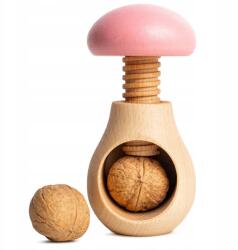 Creative Home Diótörő dióhoz, mogyoróhoz, kézi, fa, gomba alakú, rózsaszín, 10x7 cm (X00282HDQP)