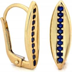 Lovrin Arany fülbevaló 375 kék kövekkel, divatos mintával, ajándékötlet nőknek