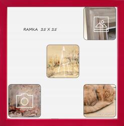 Marek & Darek Kész Fotókeret Képekhez 25X25 Fa 15 MM Piros Szín Fa (5904996596903)