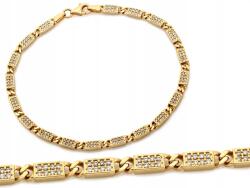 Lovrin Arany karkötő 585 női, téglalap alakú elemekkel, cirkónia kövekkel, 19-es méret (LOVRIN)