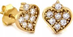 Lovrin Arany fülbevaló 585 szív cirkónia kövekkel, stekkeres, ideális ajándék, divatos