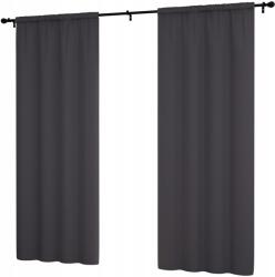 NOW-ART Kész függöny, sima, 145x180 cm, matt készfüggöny, sima függönyök nappaliba (Zasłona LEN-C C.szary 180)