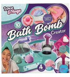 Sambro Szett 10 fürdőbomba készítéséhez, Bath Bomb, 4 szín, szív forma, kanál (LVH-2379-AC)