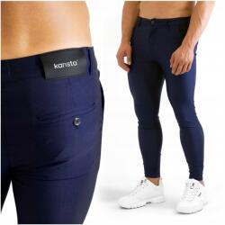  Férfi Szövetnadrág Elastikus Puha Elegáns Karisto Sötétkék 30
