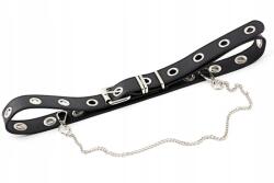 EdiBazzar Gótikus bőr öv punk ezüst fekete láncos nadrághoz, női (5905884062074)