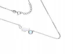 Lovrin 925-ös ezüst nyaklánc cica medállal, kővel díszítve divatos ajándék ötlet (Lovrin 64073)