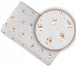 Ankras Pamut Lepedő Kiságyba 120x60 Mintás! (PRZEŚCI BAW. 120/60 MISIE W KOCYKACH SZARE)