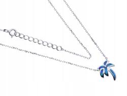 Lovrin 925-ös ezüst nyaklánc pálmafa kék opállal, divatos medállal (Lovrin 64408)