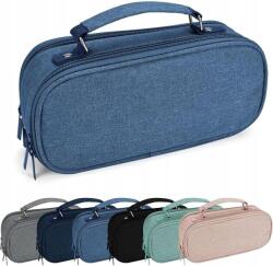  Kétszeres iskolai tolltartó szervező tasak sok rekesszel, kék (niebieski)