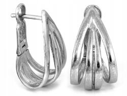 Lovrin Ezüst fülbevaló 935 angol kapcsos hármas kő nélkül 4.05g elegáns minta
