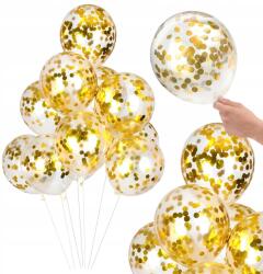 Lewer Lufik átlátszó dekorációk Születésnapra Esküvőre arany Erős 10db