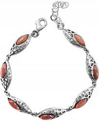 Lovrin 925-ös ezüst mandula karkötő csillogó kővel, modern, divatos dizájn (Lovrin)