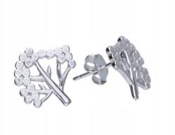 Lovrin 925-ös ezüst fülbevaló fa mintával, egyedi ajándék, bedugós (Lovrin 63084)