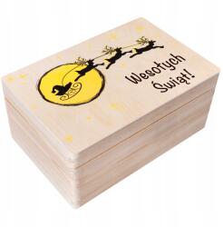 Creative Deco Karácsonyi üdvözlődoboz karácsonyi ajándék gravírozás 30x20x14 cm (CUSTO0502)