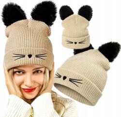 EdiBazzar Bézs Téli sapka őszi cica fülek meleg divatos női (5905884060490)