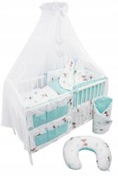 Ankras 12 Részes Gyerek Ágyneműhuzat Garnitúra Kiságyba! (SARENKI P-12 120/90/180 szyfon ZIELONY)