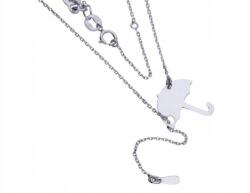Lovrin 925-ös ezüst női nyaklánc, nyakkendő esernyő medállal, ajándék (Lovrin 64906)