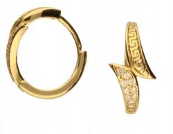 Lovrin Arany fülbevaló 585 Görög Meander cirkóniával 1, 9 divatos minta neki 14k (Lovrin 66481)