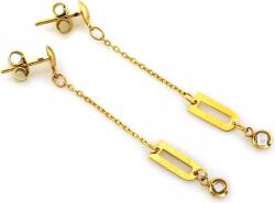 Lovrin Arany hosszú fülbevaló 585 geometriai cirkónia kövekkel, elegáns design ajándékba