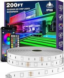  Ailbton 60 m-es Rgb neon Led szalag, távirányítóval, tápegységgel, vízálló, okos (S1) (B0DBLSHJF7)