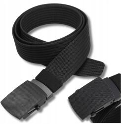EdiBazzar Férfi Öv , textil , nadrágöv, egyszínű fekete, szorítócsat (Męski pasek parciany survival taktyczny)