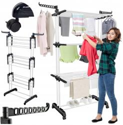 Lewer Ruhaszárító Állvány ruhákhoz, fehérneműhöz, függőleges, nagy XXL méretű, fém, Fehér (Suszarka na pranie pionowa) Ruhaszárító