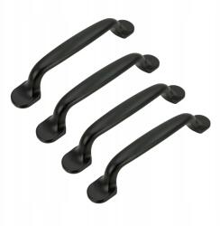 B&B 4 x Fekete bútorfogantyú 96 mm-es fém szekrényfogantyú bútorokhoz (Z4 U104 L96 CZ)