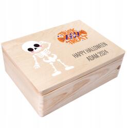 Creative Deco Fa doboz cukorka Halloween ajándéktárgyak gyerekeknek 40x30 (JANCDSD140BCUSTOMHLWNSKELETONFBM)
