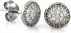 Lovrin 925-ös ezüst fülbevaló, finom, kerek, fehér cirkónia kövekkel, stekkeres