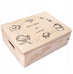 Creative Deco Ajándékdoboz első nap iskola ajándéktárgy gyerekeknek gravírozás 40x30 (JANCDSD140CUSTOMSCHOOLBOYBASICFBM)