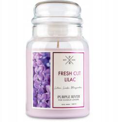 Purple River Szójaviasz illatgyertya üvegben, orgona, magnólia, frissen vágott virágok illattal Purple River (4260725363149)