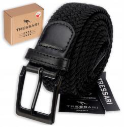 Tressari Rugalmas női férfi öv Tressari vászon nadrágöv, erős, fekete (Elastyczny pasek męski pleciony TRESSARI)