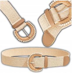 EdiBazzar Öv ruha dekoratív elasztikus fonott széles világos (Beżowy pleciony pasek damski do sukienki)