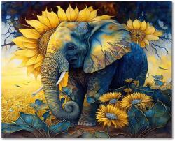 Számfestő készlet akril festékekkel 16 x 20 cm Elefánt (B0D1Q6QBWL)