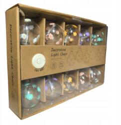 Zd trading Beltéri fényfüzér, virágos gömbök, 10 Led, elemes működés, többszínű (3208993)