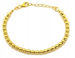 Lovrin Ezüst 925 karkötő aranyozott golyókkal, 21cm, 4.77g (62098376)