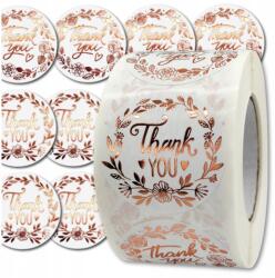 Köszönöm matricák tekercsen, 500 db, aranyozott Diy csomagokra, öntapadós (NIIMBOT Etykiety Naklejki 30x70mm owoce)