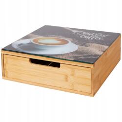 Cardsplitter Bambuszfa Komód Kávéhoz, Teához, Üvegezett, Csillagos Csillámintával (2579167CS)