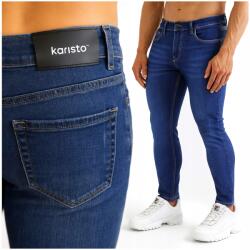  Elegáns Férfi Farmernadrág Koptatott Sötétkék 36-os Méret (KARISTO-ODZ-011-36)