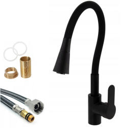  Konyhai Csaptelep Álló Fekete Mosogató Forgatható Flexibilis Kifolyócső (6002053)