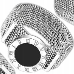 EdiBazzar Női gyűrű karika ezüst színű sebészeti acél egyszerű mesh (Srebrny pierścionek stal chirurgiczna mesh) - allegro - 730 Ft