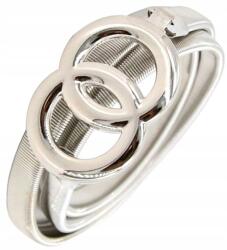  Öv Ezüst fém rugós páncél kerekek Rugalmas női szilárd (H135)