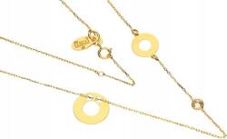 Lovrin Ezüstözött, aranyozott 925-ös nyaklánc, elegáns, divatos mintájú, cirkónia köves "oponka" gyöngyökkel (Lovrin 52229)