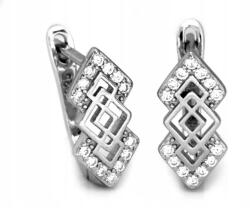 Lovrin Ezüst fülbevaló 925-ös Angol kapcsos modern három rombusz tökéletes ajándék