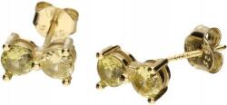 Lovrin 925-ös sterling ezüst, aranyozott fülbevaló sárga cirkónia kövekkel, bedugós (Lovrin 54801)