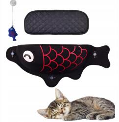  Ablakra Szerelhető Macskafekhely, Macska Függőágy, Fekete Hal Forma, 56x18x20 cm (11010702)