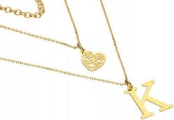 Lovrin Ezüstözött, aranyozott 925-ös nyaklánc dupla K betűvel, divatos minta ajándékba (Lovrin 51200)